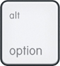 Option (or Alt) ⌥